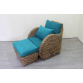 Unique Design Natural Water Hyacinth Arm Chair and Stool